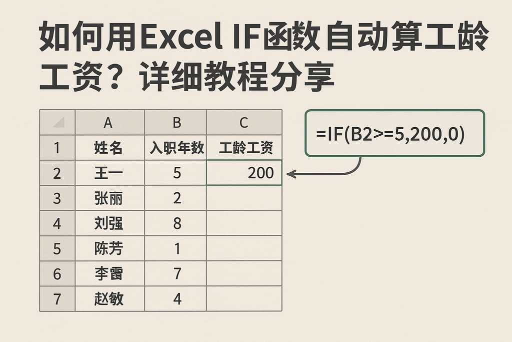 如何用Excel IF函数自动算工龄工资？详细教程分享